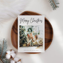 Cartão de Natal de Foto Moderno da Trendy