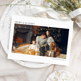 Festividades Cartão de Natal de Foto Moderno e Abençoado para f