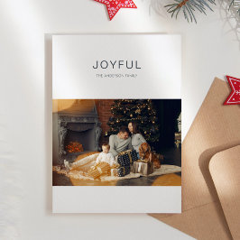 Festividades Cartão de Natal de Foto Moderno e Simples