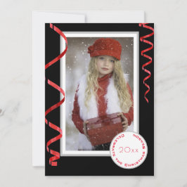 Festividades Cartão de Natal de Foto para Solteiro Elegante com