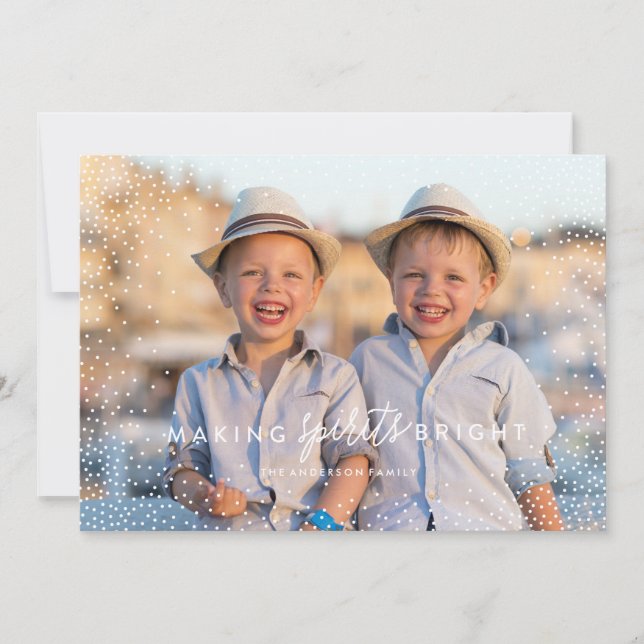 Festividades Cartão de Natal de Fotografia do WINTER FLURRIRIES (Frente)