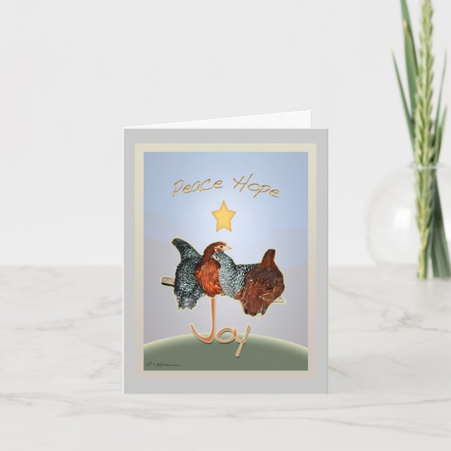 Festividades Cartão de Natal de frango de quintal (Frente)