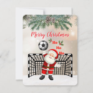 Festividades Cartão de Natal de Futebol Papai Noel Futebol