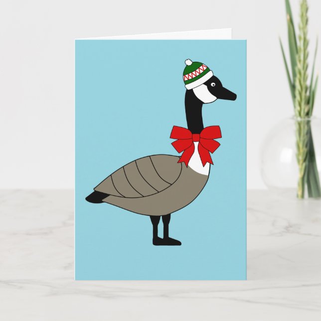 Festividades Cartão de Natal de Ganso Canadense (Frente)