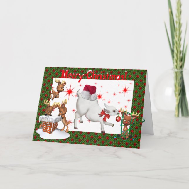 Festividades Cartão de Natal de Gato Bastante (Frente)