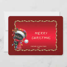 Cartão de Natal de Gato Preto