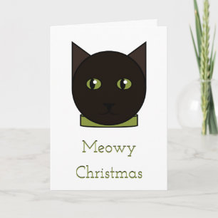 Festividades Cartão de Natal de Gato Preto