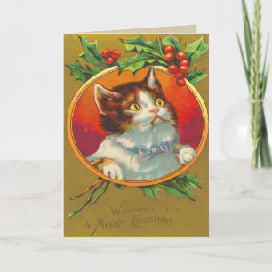 Festividades Cartão de Natal de Gato Vitoriano