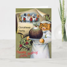 Cartão de Natal de Gato Vitoriano Chef