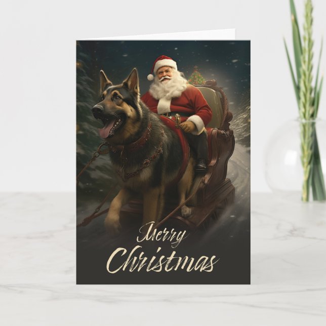 Festividades Cartão de Natal de german shepherd (Frente)