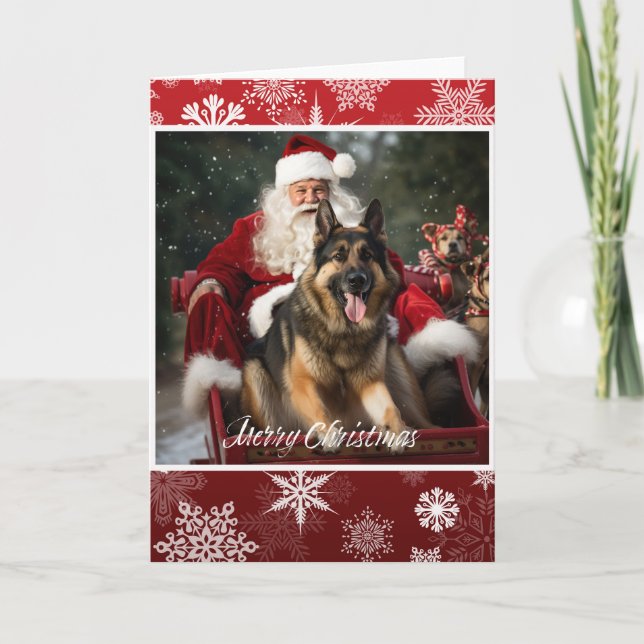 Festividades Cartão de Natal de german shepherd (Frente)