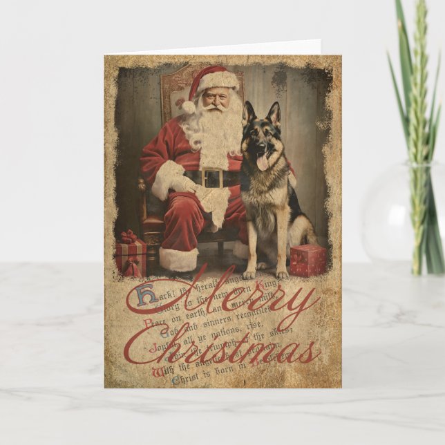 Festividades Cartão de Natal de german shepherd (Frente)