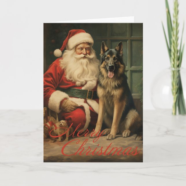 Festividades Cartão de Natal de german shepherd (Frente)