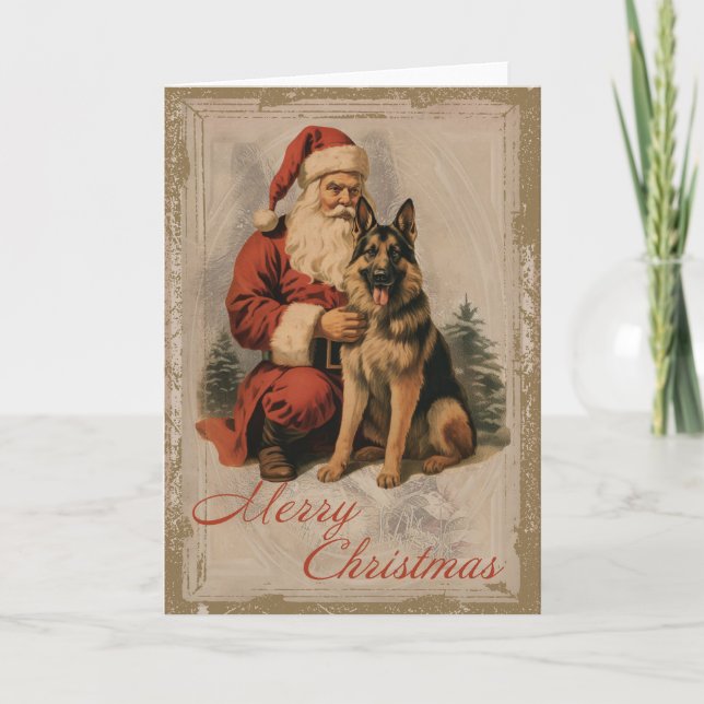 Festividades Cartão de Natal de german shepherd (Frente)