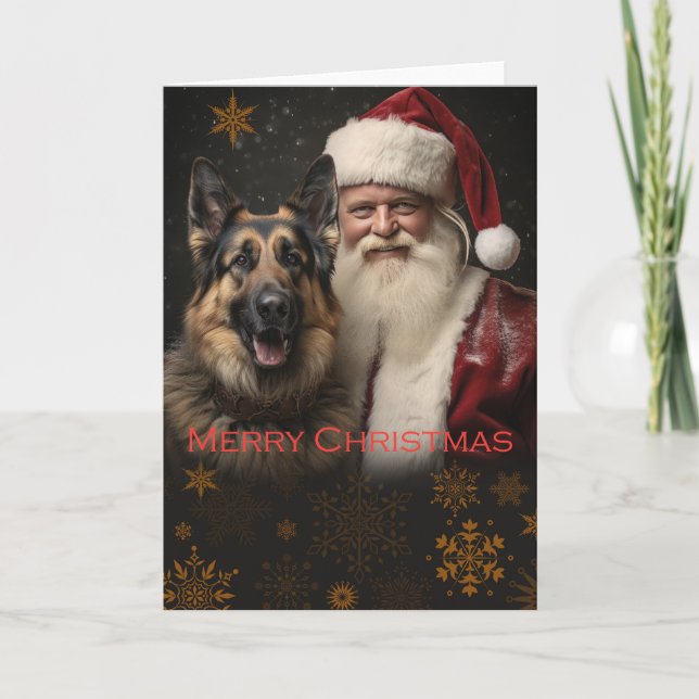 Festividades Cartão de Natal de german shepherd (Frente)