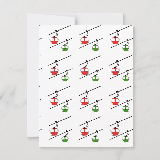 Festividades Cartão de Natal de gôndolas vermelhas e verdes (Frente)