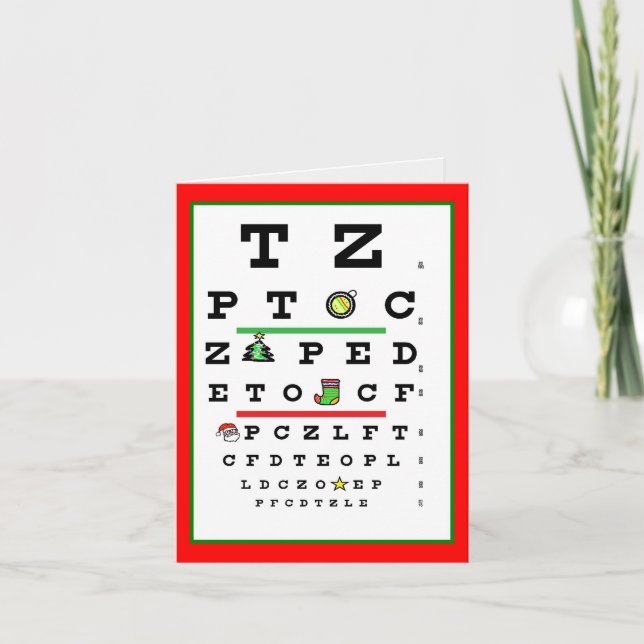 Festividades Cartão de Natal de Gráfico de Olhos Optometrista d (Frente)
