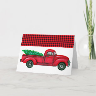 Festividades Cartão de Natal de Grande Impressão Red Truck