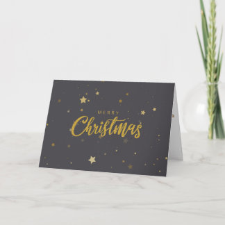 Festividades Cartão de Natal de granito e dourado com estrelas