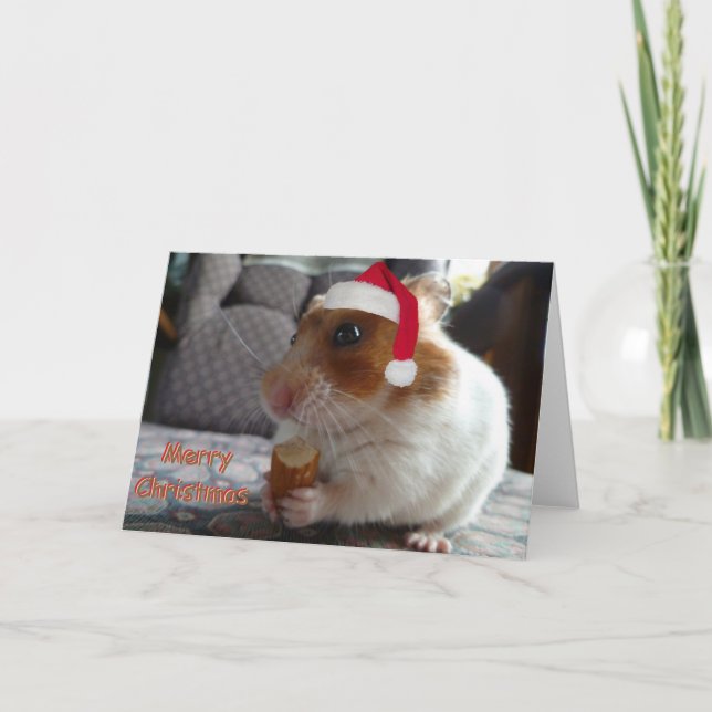 Festividades Cartão de Natal de Hamster (Frente)