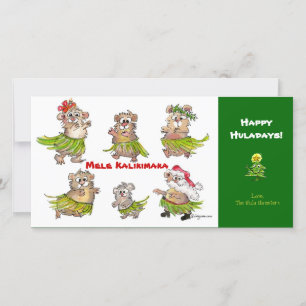 Festividades Cartão de Natal de Hamsters Mele Kalikimaka Hula