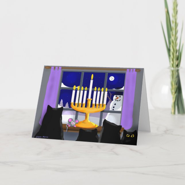 Festividades Cartão de Natal de Hanukkah (Frente)