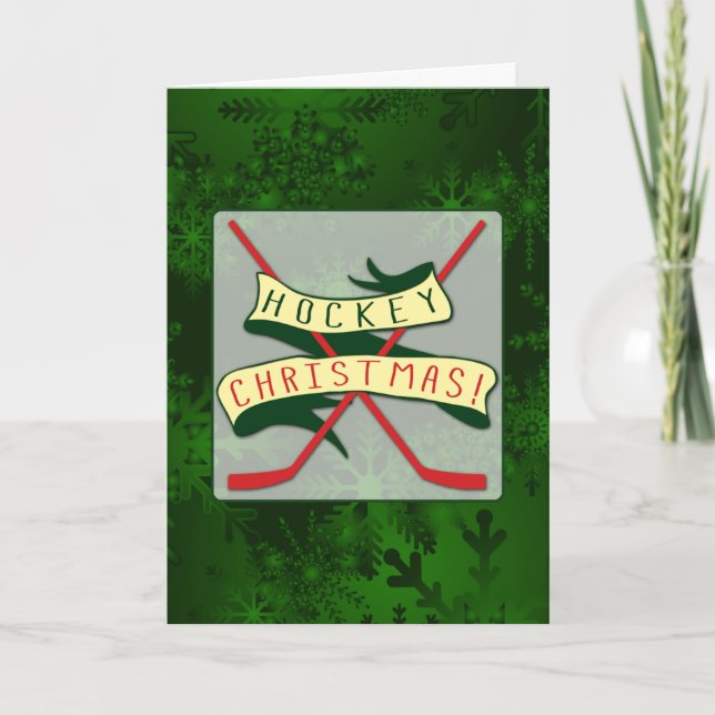 Festividades Cartão de Natal de Hockey Engraçado (Frente)