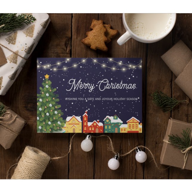 Festividades Cartão de Natal de Holiday Town Scene 1 (Criador carregado)