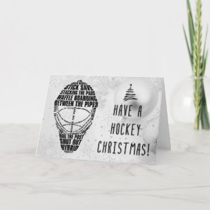 Festividades Cartão de Natal de Hóquei em Máscara de Goalie