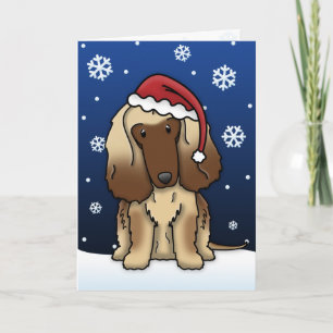 Festividades Cartão de Natal de Hound Afegão de Kawaii