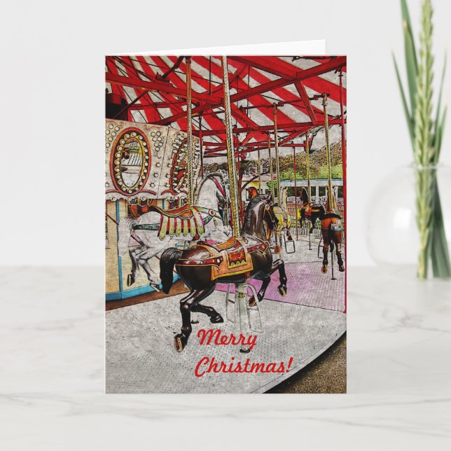 Festividades Cartão de Natal de ida e feliz (Frente)