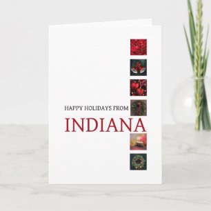 Festividades Cartão de Natal de Indiana com enfeites