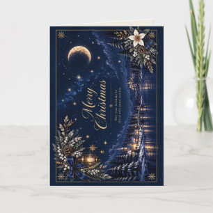 Festividades Cartão de Natal de Inverno à Meia-Noite