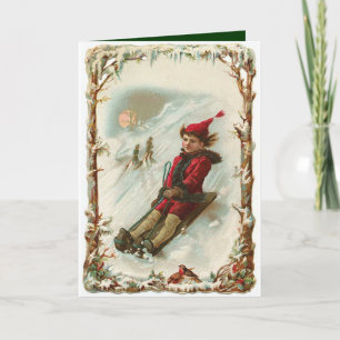 Festividades Cartão de Natal de inverno Vintage