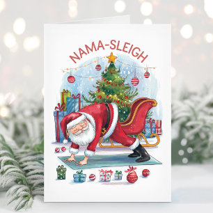 Festividades Cartão de Natal de Ioga Funny Nama Sleigh