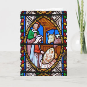 Festividades Cartão de Natal de Jesus Cristo de Vidro da Igreja