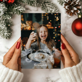 Festividades Cartão de Natal de Joy Calliographic com Joy Única