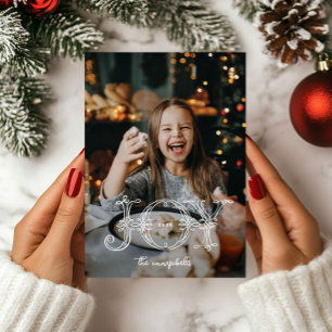 Festividades Cartão de Natal de Joy Calliographic com Joy Única