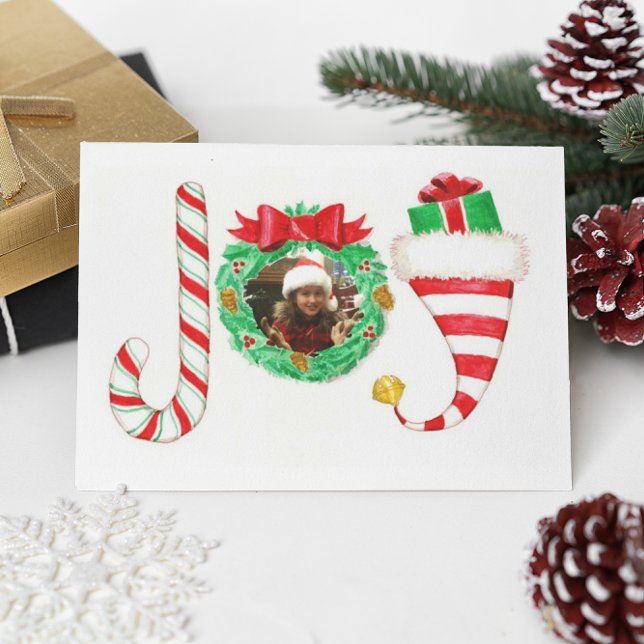 Festividades Cartão de Natal de Joy Personalizado (Criador carregado)