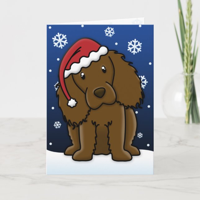 Festividades Cartão de Natal de Kawaii Boykin Spaniel (Frente)