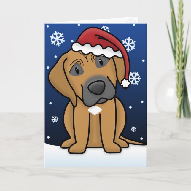 Festividades Cartão de Natal de Kawaii Rhodesian Ridgeback (Frente)