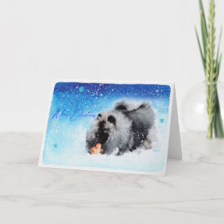 Festividades Cartão de Natal de Keeshond Coletável 2020