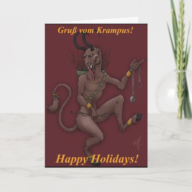 Festividades Cartão de Natal de Krampus (Frente)