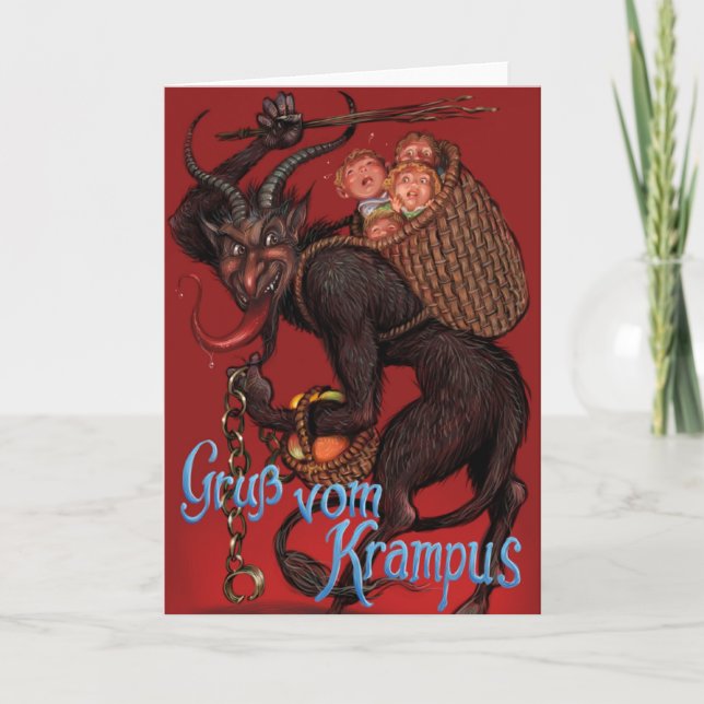Festividades Cartão de Natal de Krampus (Frente)