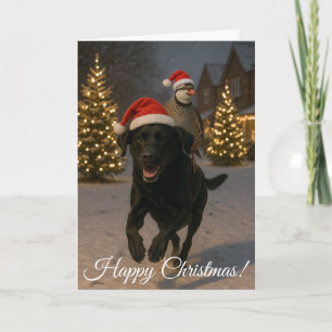 Festividades Cartão de Natal de Labrador preto e Perdiz