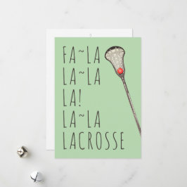 Festividades cartão de Natal de lacrosse para meninas