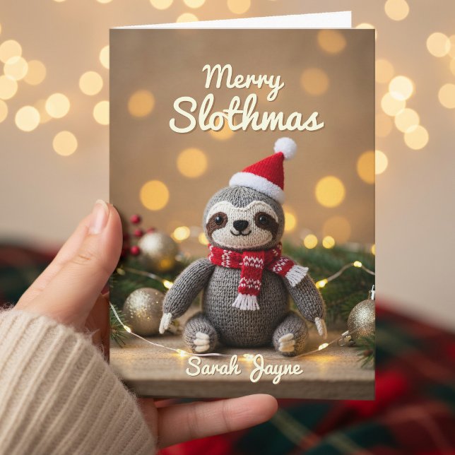Festividades Cartão de Natal de Lama de feliz (Tis the Season to be a Sloth. Send your Merry Slothmas cards soon!)