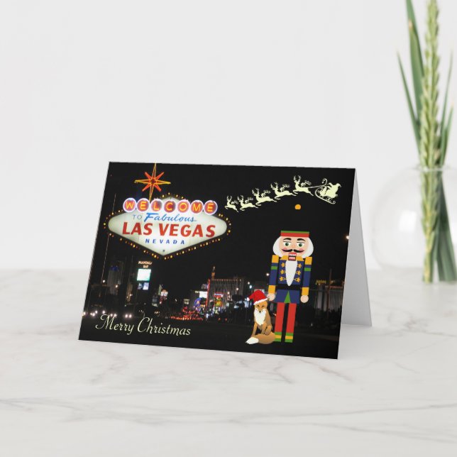 Festividades Cartão de Natal de Las Vegas com Nutcracker (Frente)