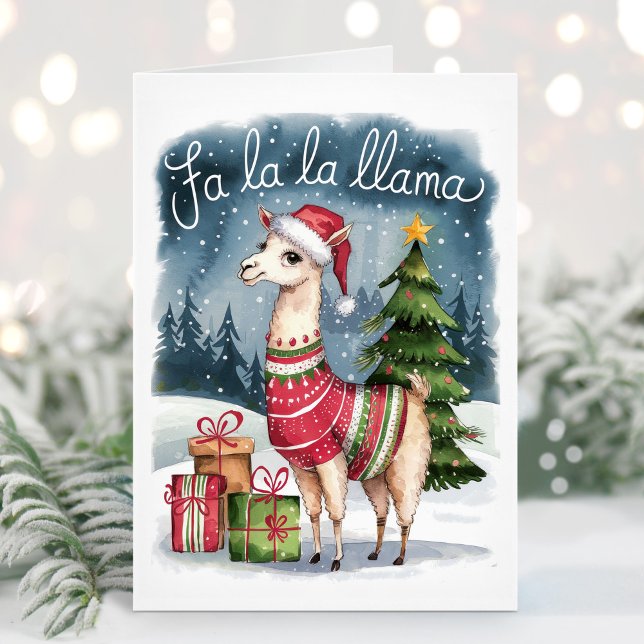 Festividades Cartão de Natal de Lhama Fa La La Fofo (Criador carregado)