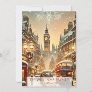 Festividades Cartão de Natal de Londres – Cena Festiva de Londr